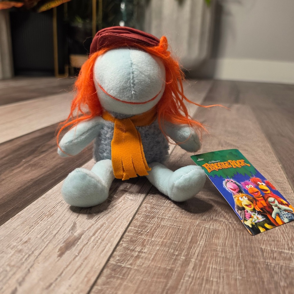 Toy Factory Fraggle Rock Boober Plush 7" Blue Orange NWT Jim Henson Big Head